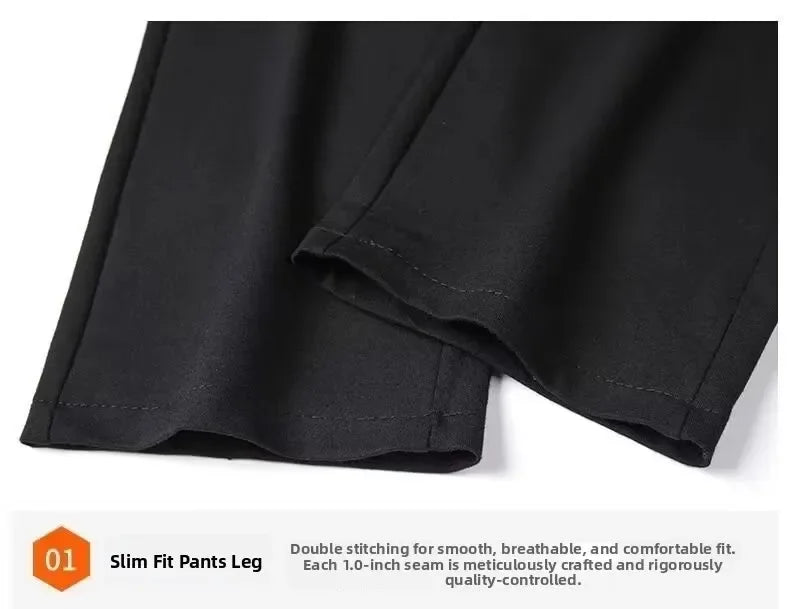 Pantalones rectos oscuros con rayas retro y estilo gótico, ideales para calle, ocio y moda urbana en tendencia.
