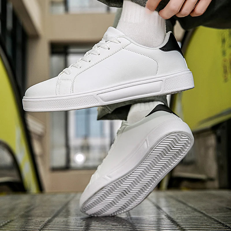 Zapatos informales de negocios para hombre y mujer de cuero PU, cómodos, suaves, en color blanco para otoño, marca Glow.
