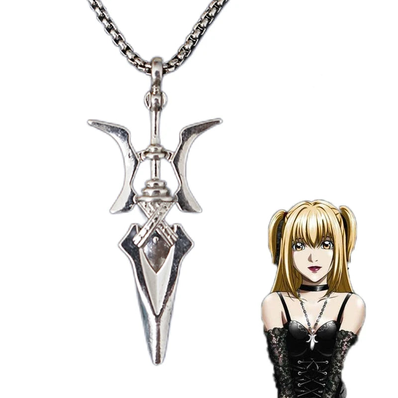 Collar de cosplay de anime Misa Amane con colgante de alabarda, joyería para disfraces y Halloween, marca Glow