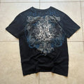 Camiseta blanca Y2K para hombre con estampado de letras, calavera y escritura sagrada, estilo gótico y retro Harajuku.