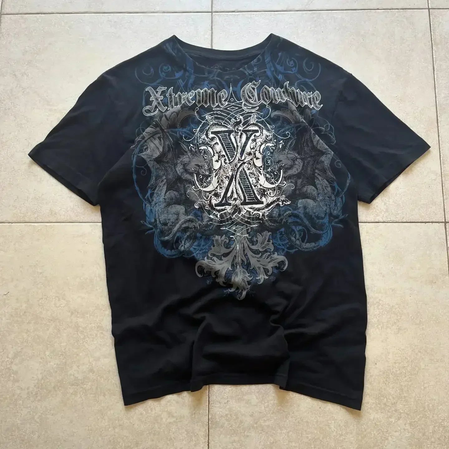 Camiseta blanca Y2K para hombre con estampado de letras, calavera y escritura sagrada, estilo gótico y retro Harajuku.