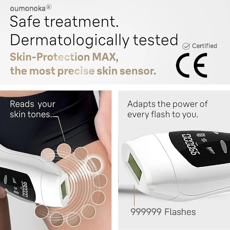 Dispositivo de depilación IPL Glow con flashes para uso doméstico, tratamiento corporal, facial y afeitado para mujeres y hombres.