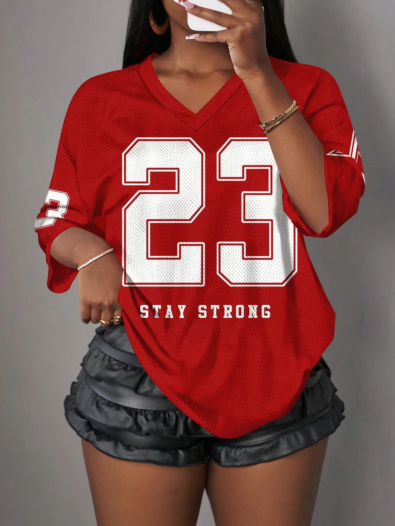 Camiseta gráfica minimalista para mujer con letras NO.23 de la marca Glow, jersey deportivo de verano para baloncesto y estilo Y2K