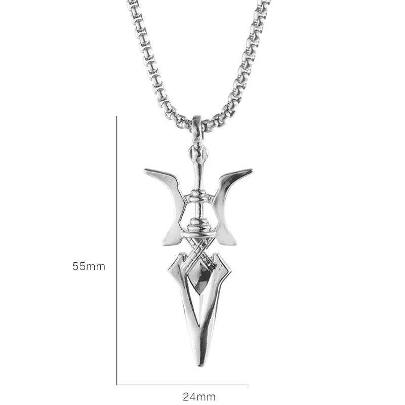 Collar de cosplay de anime Misa Amane de Glow con colgante de alabarda, accesorio de joyería para disfraces de Halloween