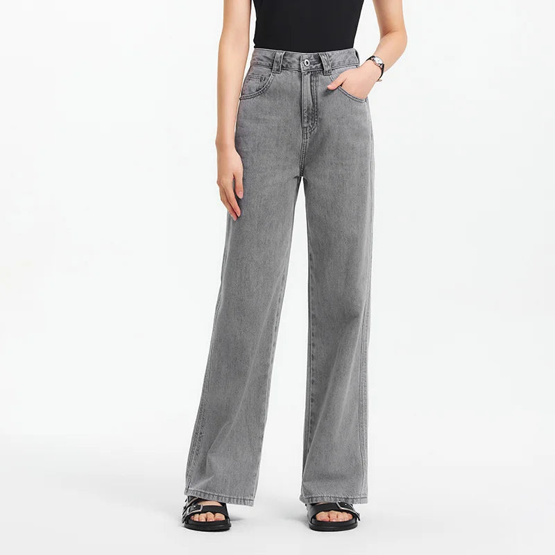 Pantalones vaqueros anchos semir para mujer de la marca Glow, estilo veraniego, sensación fresca y diseño de moda hasta el suelo.