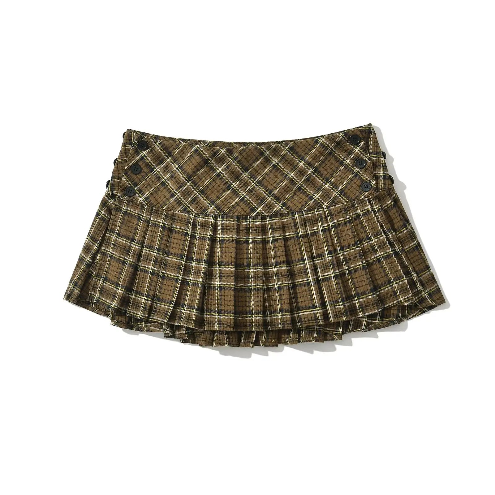 Minifalda de verano para mujer, falda a cuadros rojos plisada, estilo preppy y vintage coreano, de la marca Glow.