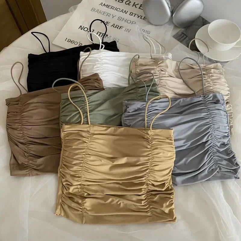 Top corto sin mangas para mujer de la marca Glow, con tazas, ropa interior femenina, lencería y chaleco para niña.