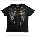 Camiseta de cuello redondo para hombre de la marca Glow, con estampado de ala de ángel y calavera, transpirable y cómoda para verano.
