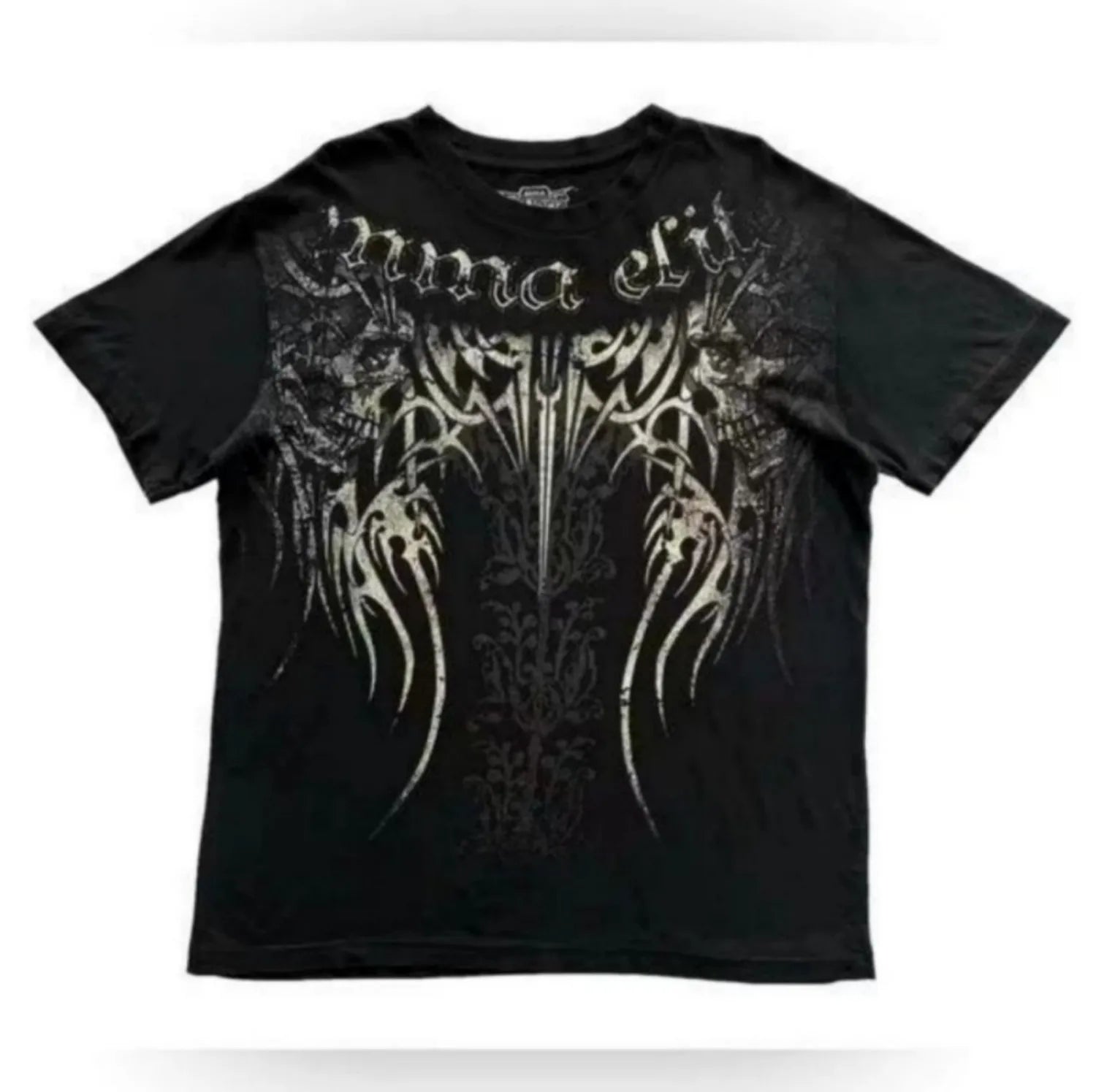 Camiseta de cuello redondo para hombre de la marca Glow, con estampado de ala de ángel y calavera, transpirable y cómoda para verano.