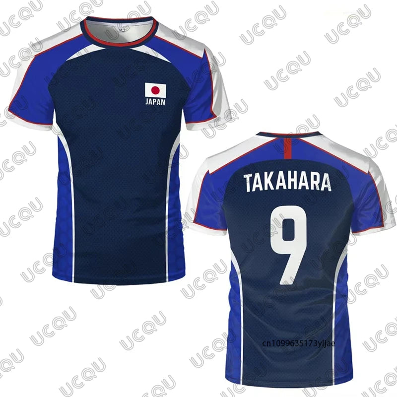 Camiseta deportiva Glow de fútbol con bandera japonesa de capitán Tsubasa, para hombres, mujeres y niños, secado rápido, estilo informal.