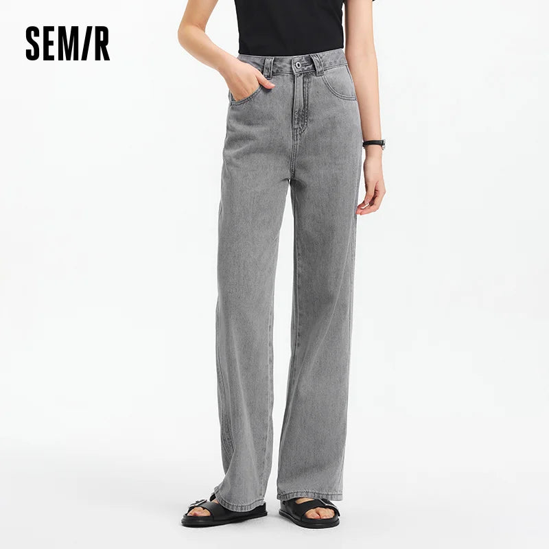 Pantalones jeans mujer Glow sensación fresca, estilo ancho y largo hasta el suelo, moda verano 2025, pantalones de moda para mujer