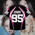 Camiseta de moda Glow con estampado de letras JISOO/JENNIE, top cómodo y oversize para mujer, estilo Y2K y tendencia 2026