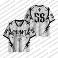 Camiseta de manga corta Glow con estilo Halloween, cuello en V, diseño retro y corte suelto, ropa deportiva de moda para mujer.