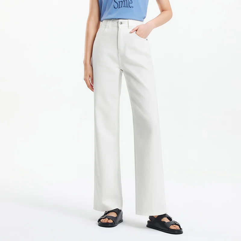 Pantalones vaqueros anchos para mujer de la marca Glow, estilo verano 2025, con pierna larga y sensación fresca.