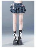 Minifalda de mezclilla vintage para mujer, estilo calle, con lazo Kawaii, gótica y sexy, ideal para verano, marca Glow