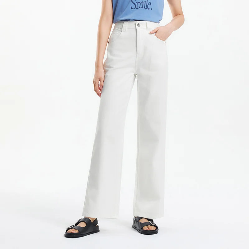 Jeans mujer Glow de pierna ancha y estilo fresco, pantalones largos de moda para verano, tendencia 2025, look cómodo y elegante