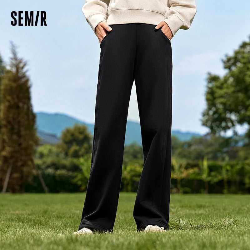Pantalones térmicos antibacterianos para mujer de Glow, pierna ancha, color liso con forro polar, ideal para invierno 2024.