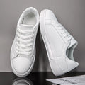 Zapatos informales de negocios y zapatillas blancas de deporte para hombre y mujer en cuero PU, cómodos y suaves, para otoño.