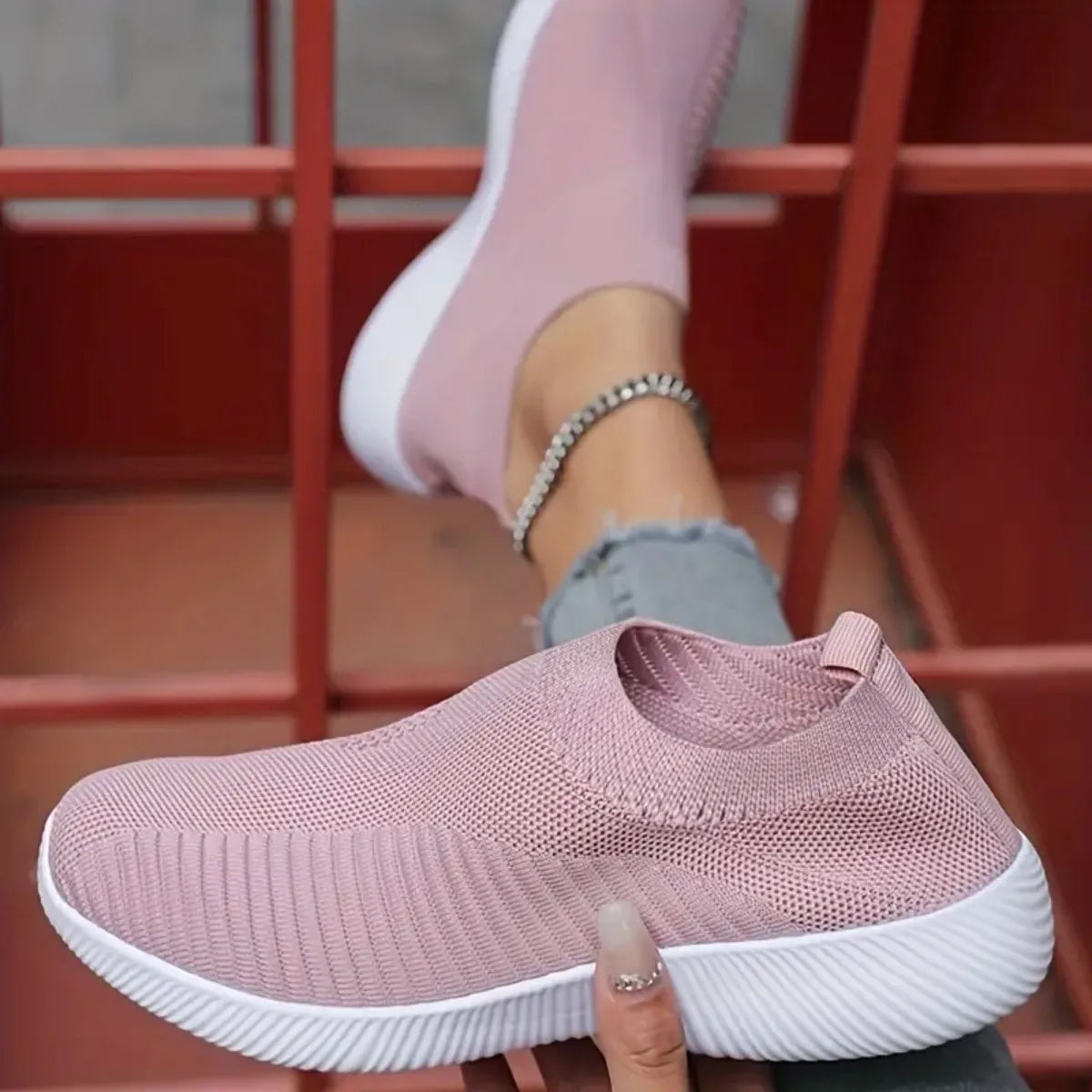 Zapatos de mujer a la moda para verano de la marca Glow, mocasines ligeros y cómodos para caminar al aire libre