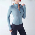 Chaqueta deportiva de manga larga para mujer Glow, abrigo de entrenamiento para gimnasio, yoga, correr y ciclismo en primavera y verano.