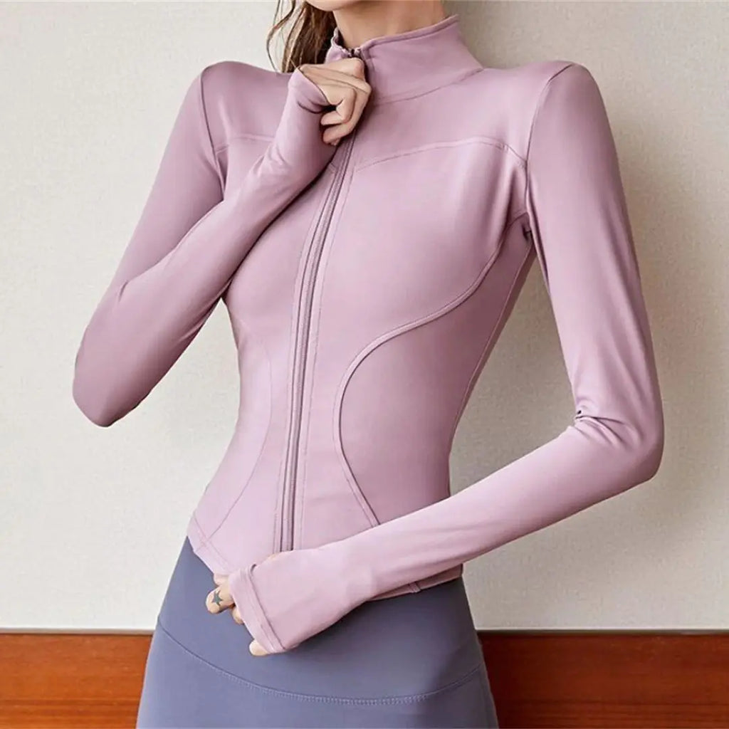 Chaqueta deportiva de manga larga para mujer Glow, abrigo de entrenamiento, ideal para gimnasio, yoga, correr y ciclismo en primavera y verano.