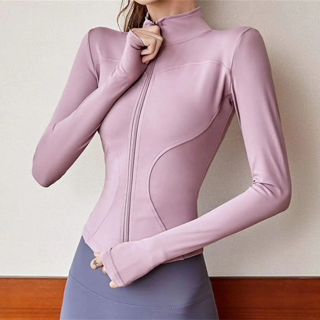 Chaqueta deportiva de manga larga para mujer Glow, abrigo de entrenamiento, ideal para gimnasio, yoga, correr y ciclismo en primavera y verano.