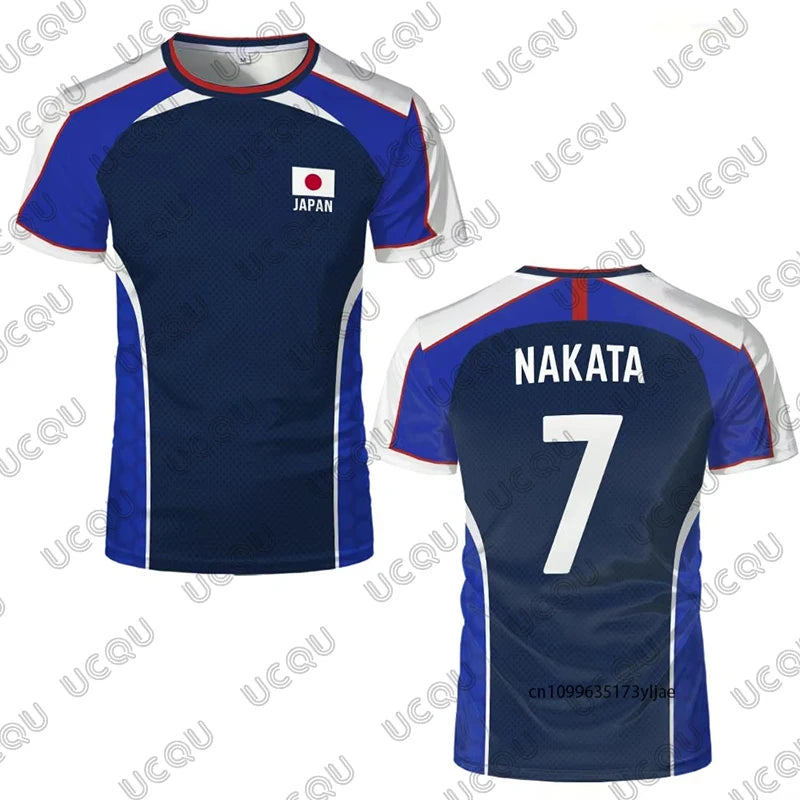 Camiseta de fútbol Glow con bandera japonesa de Tsubasa, ropa deportiva de secado rápido para hombres, mujeres y niños.