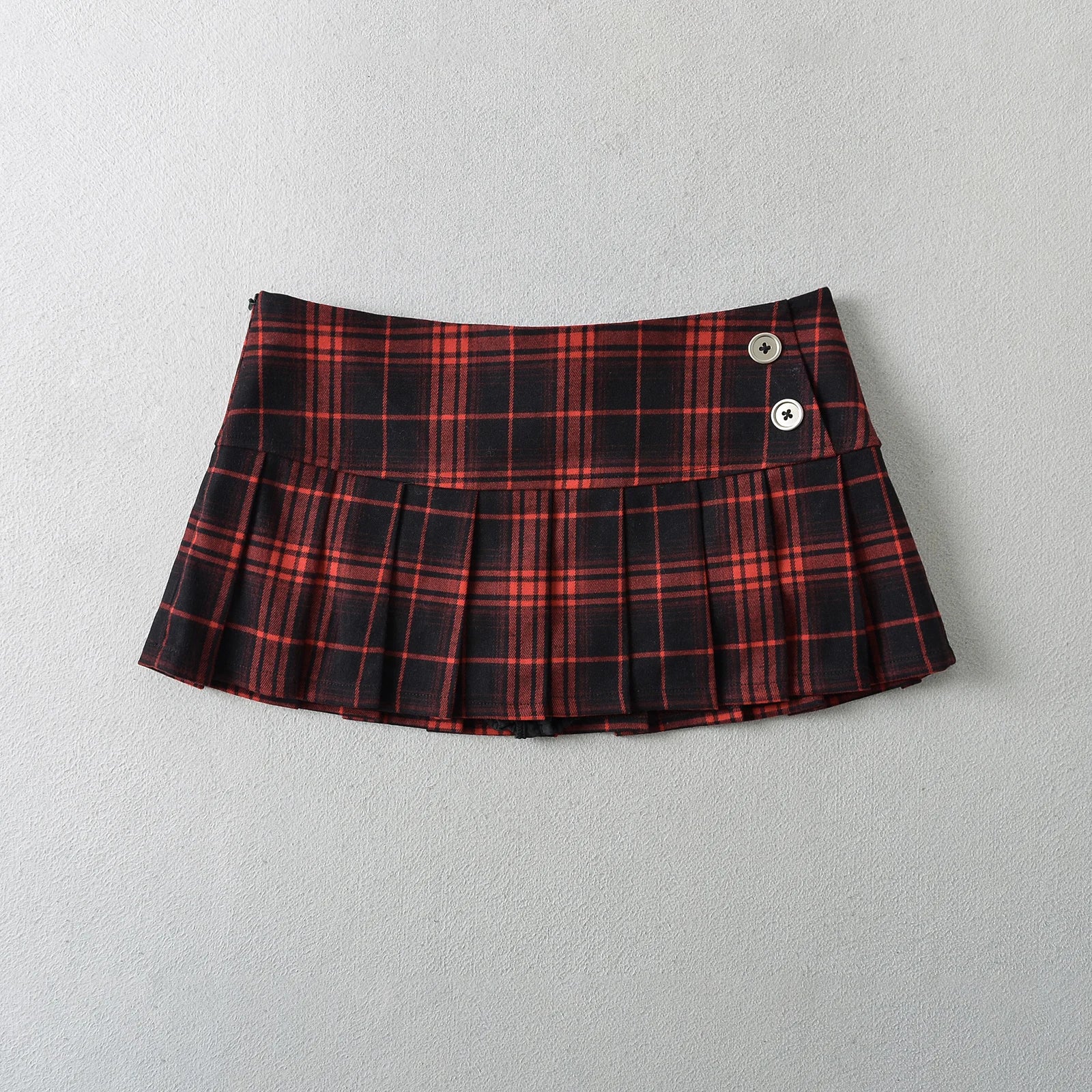 Minifalda de verano para mujer, falda a cuadros rojos, estilo preppy y vintage coreano, plisada y moderna de la marca Glow.