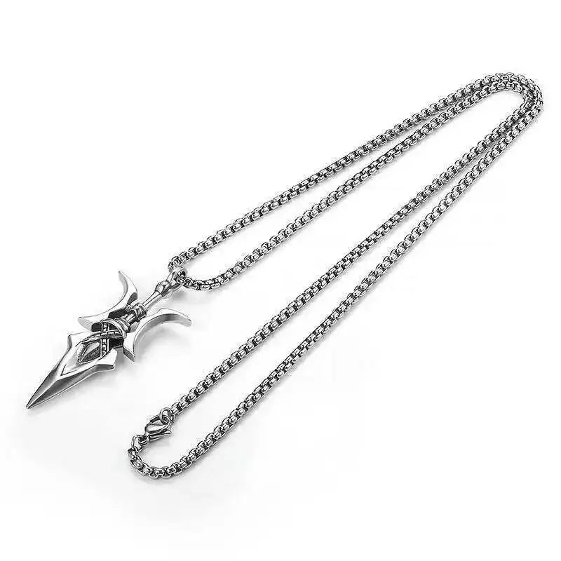Collar de cosplay de anime Misa Amane de Glow con colgante de alabarda, joyería para disfraces de Halloween y cosplay.