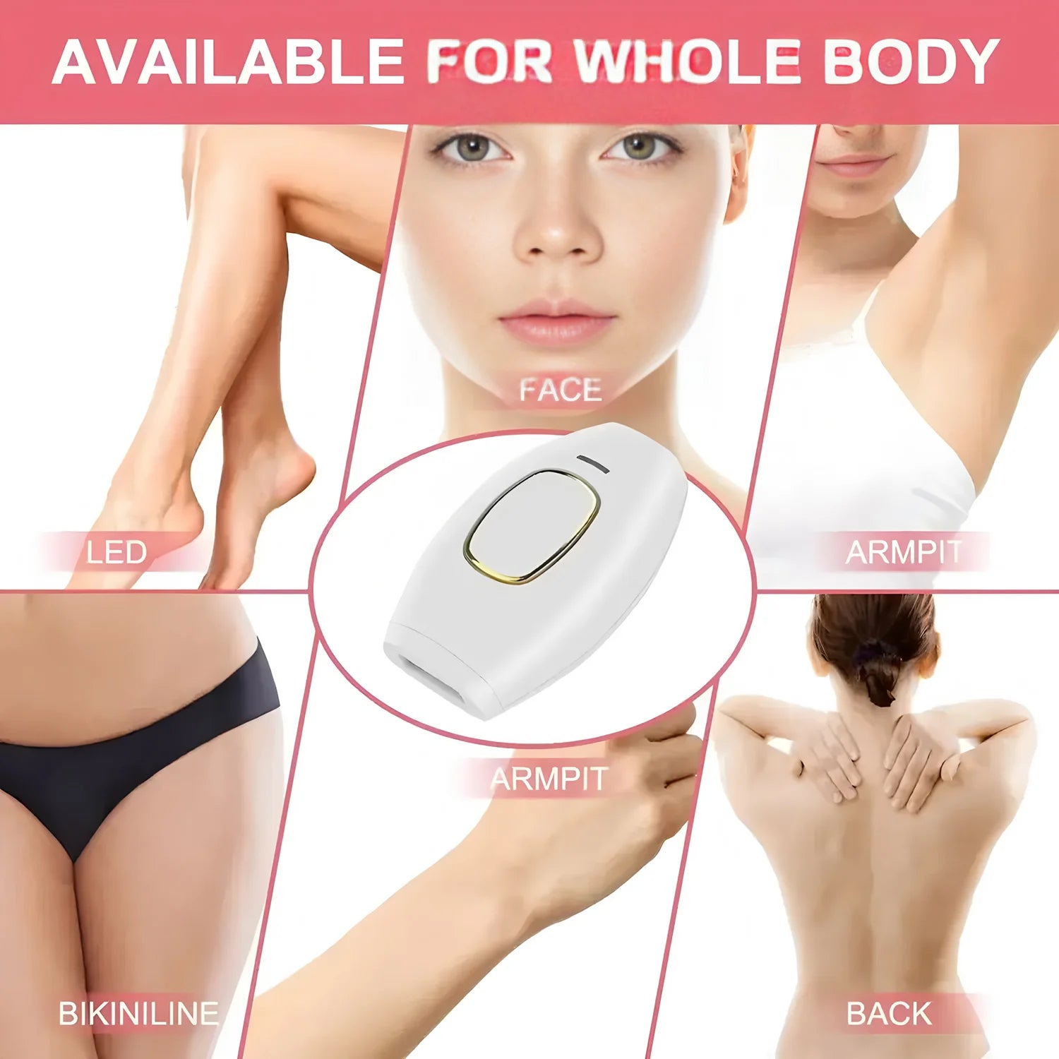 Depiladora láser Glow para el cabello, dispositivo IPL eléctrica para uso doméstico, indolora para hombres y mujeres.