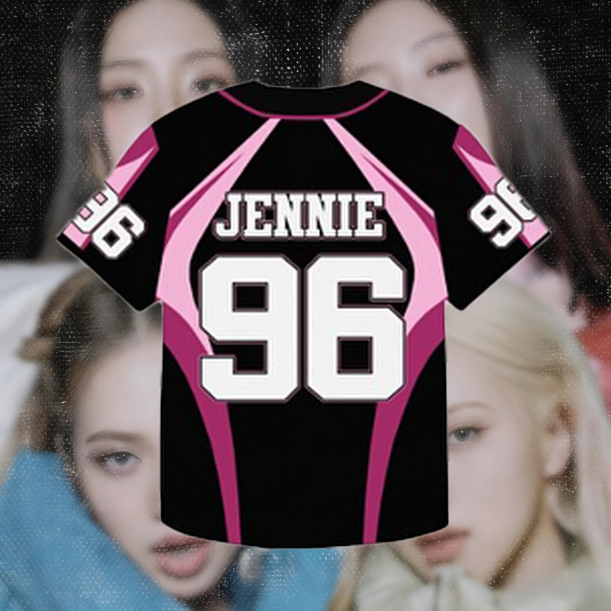 Camiseta Oversize de mujer Glow con estampado de letras JISOO/JENNIE, moda Y2K, estilo Ins, cómoda y moderna para mujer.