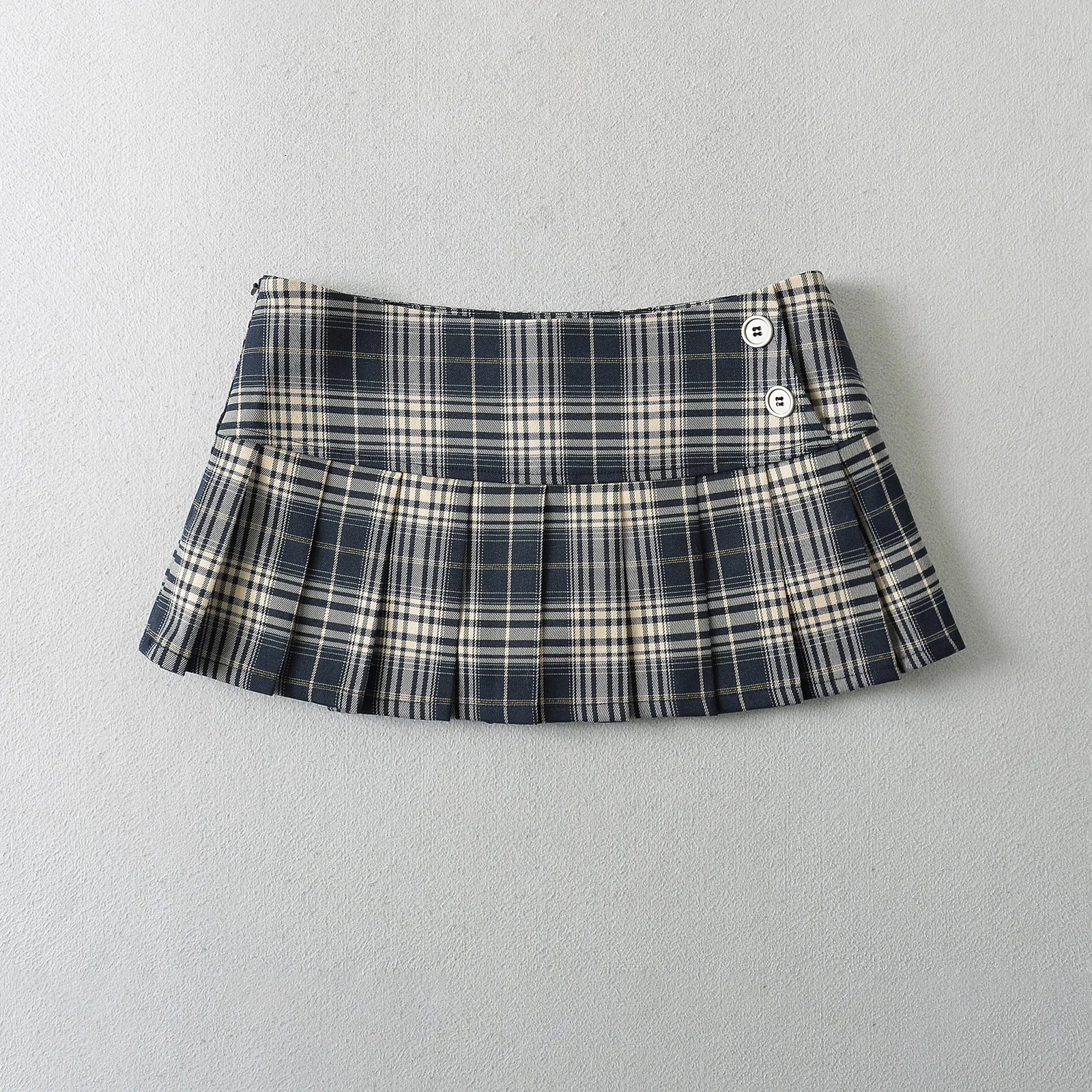 Minifalda de verano para mujer en estilo preppy, a cuadros rojos y plisada, de la marca Glow, moda coreana vintage y Y2K