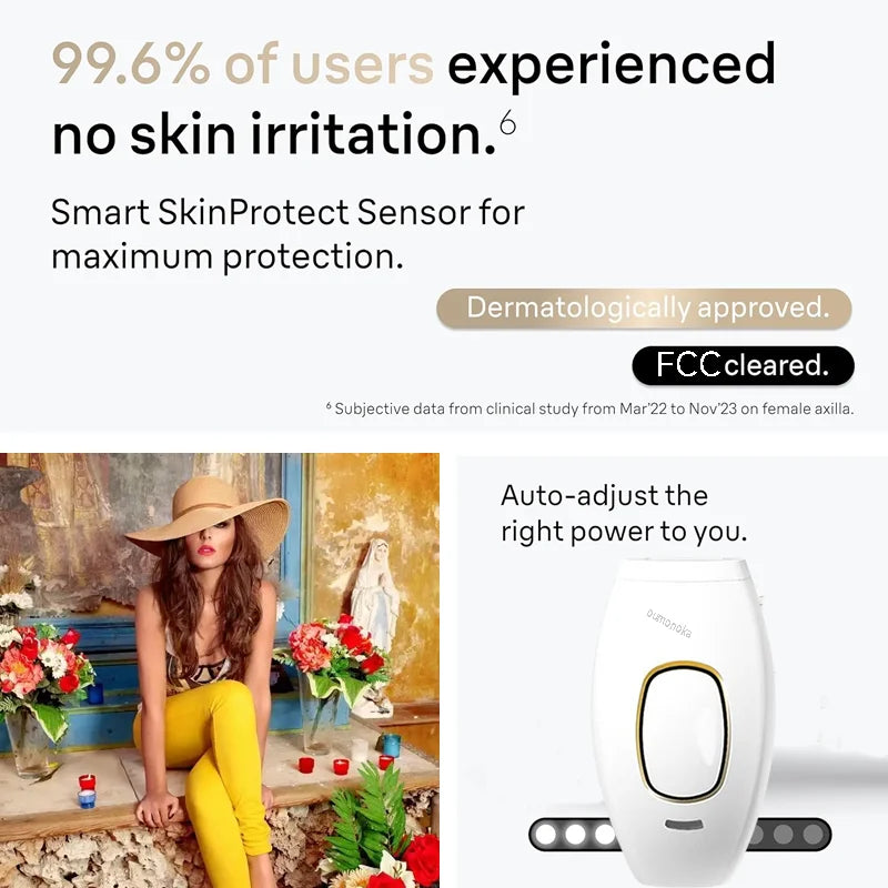 Depiladora láser IPL Glow para hombres y mujeres, máquina para eliminar vello facial y corporal, con función de vibración.